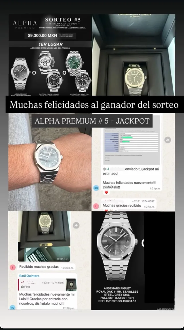 Ganador de un sorteo de Alpha Luxury con su reloj (5)