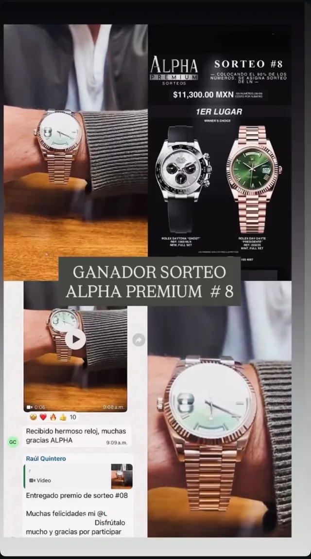 Ganador de un sorteo de Alpha Luxury con su reloj (8)