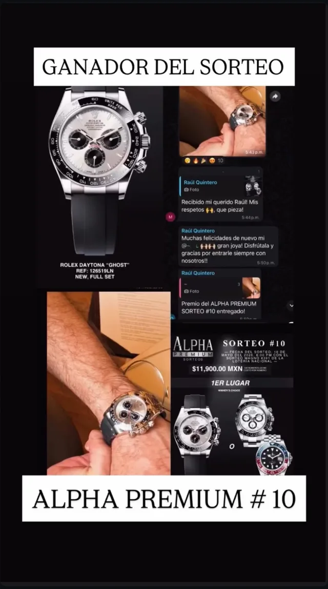 Ganador de un sorteo de Alpha Luxury con su reloj (9)